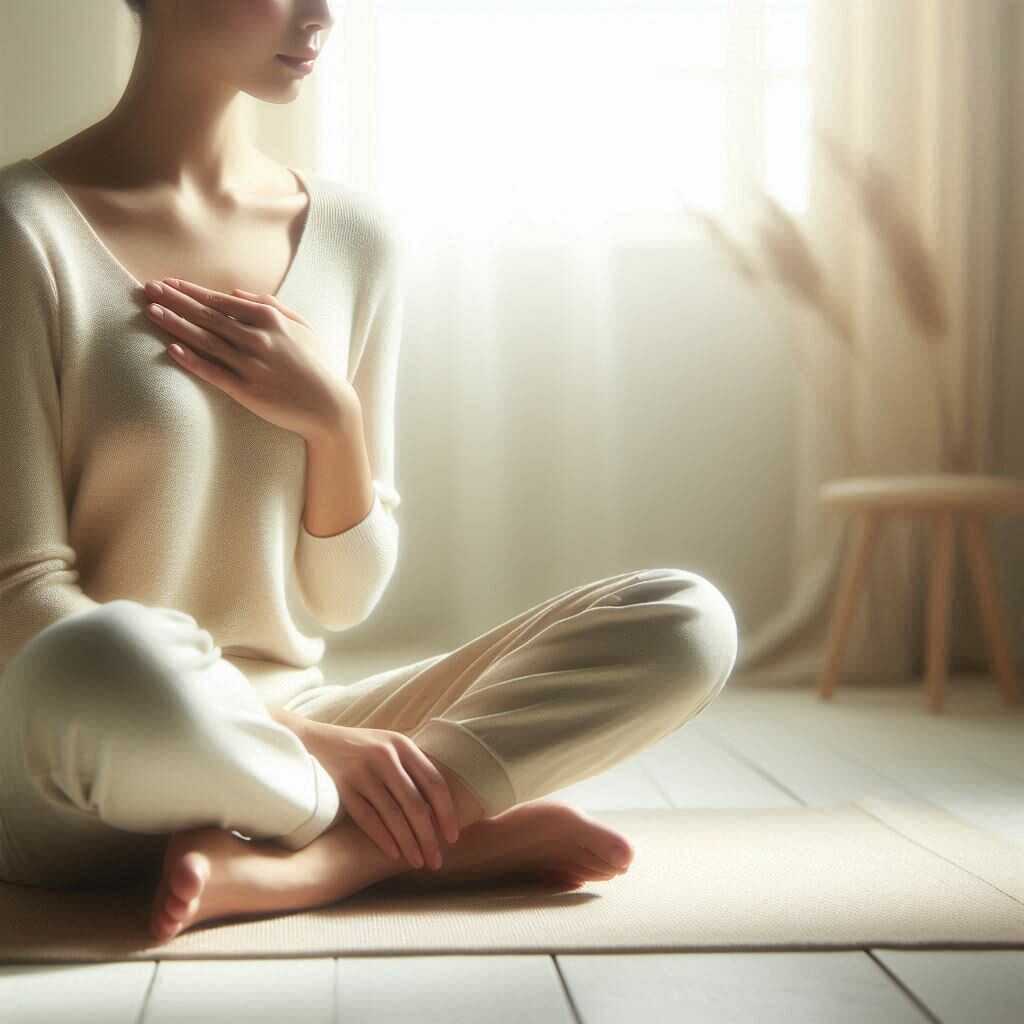 Personne retrouvant son équilibre intérieur grâce à l’hypnose